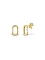 Cercei stud placati cu aur vermeil si pietre zirconiu natural M'estimo. Descoperă colecția M'estimo Jewelry. Livrare din stoc. Ambalaj cadou elegant.