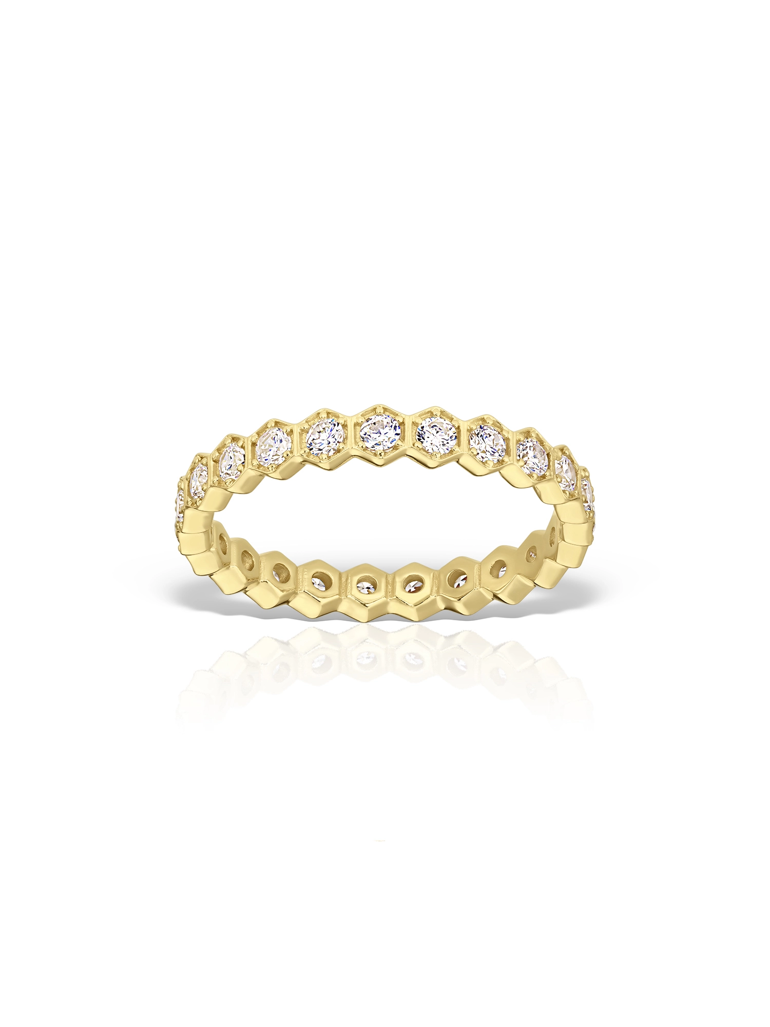 Inel auriu cu zirconiu natural Honeycomb Cauti Inel placat cu aur Vermeil cu zirconiu natural Honeycomb? Descoperă Colecția M'estimo Jewelry, Impachetare Premium, Livrare Gratuită