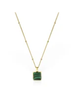 Cauți Colier argint placat cu aur cu pandantiv Malachit Square M'ESTIMO? Descoperă colecția M'estimo Jewelry cu pietre semiprețioase. Livrare in 24h.