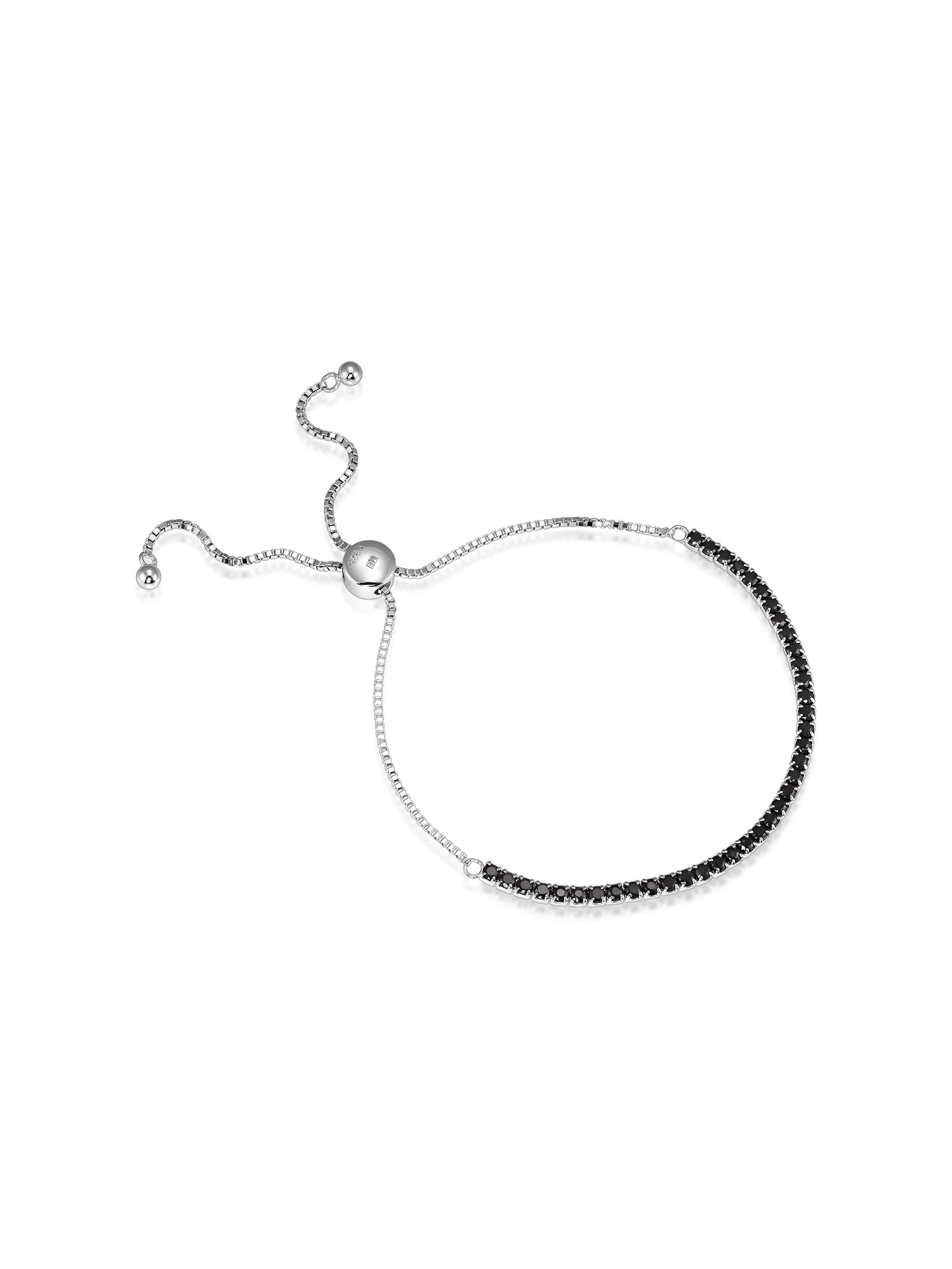 Brățară Reglabilă Half Tennis din Argint cu CZ Negre Descoperă brățara Half Tennis cu pietre CZ negre, realizată din argint 925. Designul său ajustabil și modern adaugă o notă de rafinament oricărei ținute, de la stiluri casual la apariții elegante de seară.