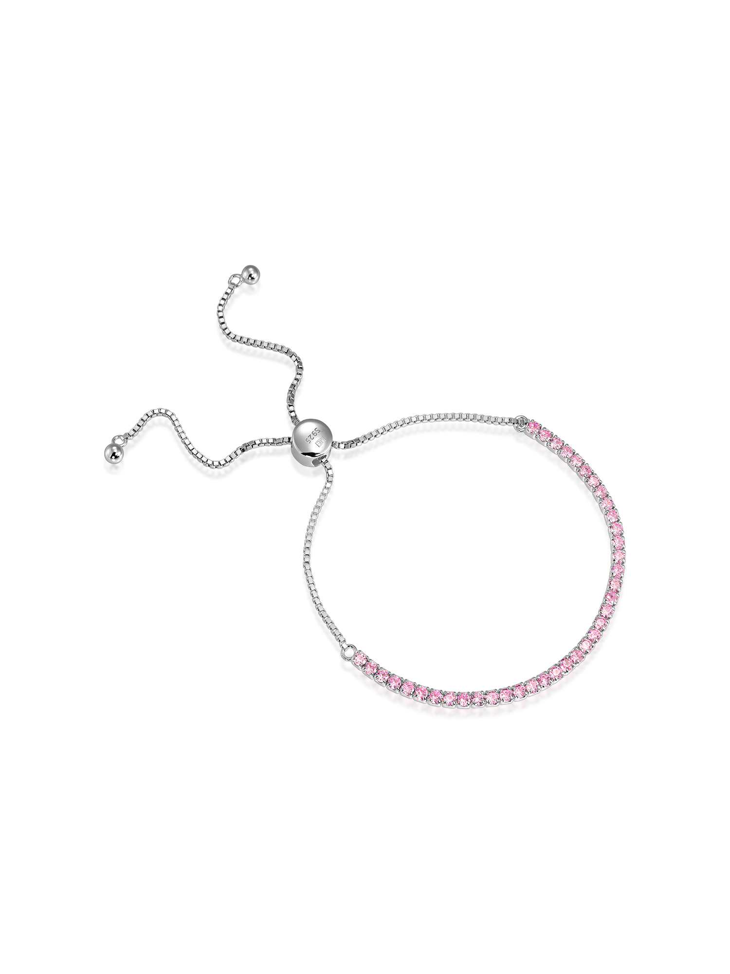 Brățară Reglabilă Half Tennis din Argint cu CZ Pink Brățara Half Tennis cu CZ roz, realizată din argint 925, aduce un strop de culoare și eleganță. Reglabilă și sofisticată, este accesoriul perfect pentru a-ți evidenția stilul.