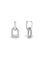 Cercei Hoop din argint și Cubic Zirconia. Bijuterii elegante, versatile și moderne, ideale pentru ținute casual sau sofisticate. Ambalaj elegant!