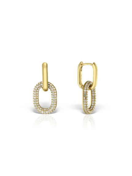 Cercei Hoop aurii și zirconiu cubic Mestimo – eleganți, moderni și versatili. Ambalaj premium, transport gratuit și garanție 2 ani.