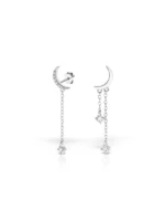 Cercei Lunaire realizați din argint 925 și împodobiți cu zirconii strălucitoare. Un design elegant și sofisticat, ideal pentru a completa un stil feminin și rafinat. Beneficiezi de ambalaj cadou, transport gratuit și garanție de 2 ani.