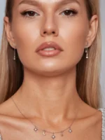 Cercei Lunaire din argint 925 cu zirconii - imagine 4