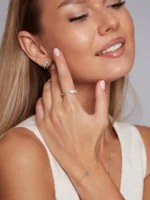 Cercei mici din argint 925 cu Zirconiu Xelina - imagine 3