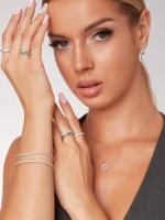 Inel argint dublu Serenity cu Cubic Zirconia. Bijuterie rafinată, design elegant și strălucire subtilă, perfectă pentru orice ocazie. Transport gratuit!