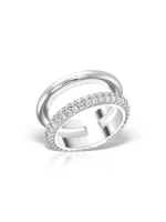 Inel argint dublu Serenity cu Cubic Zirconia. Bijuterie rafinată, design elegant și strălucire subtilă, perfectă pentru orice ocazie. Transport gratuit!