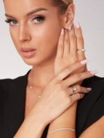 Inel de logodnă din argint și zirconiu cubic Eternia - imagine 3