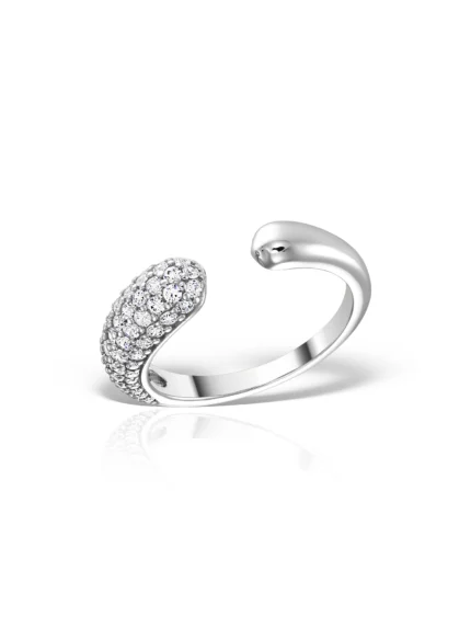 Inel reglabil Eclipse din argint 925 cu Cubic Zirconia. Design elegant, lux discret și versatilitate pentru fiecare zi. Transport inclus si ambalaj elegant.