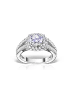Inel logodna banda dubla Avielle din argint cu zirconii | Design elegant | MESTIMO